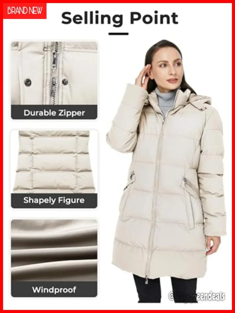 Warm Thickened Parka Coat Winter Puffer Jacket with Hood